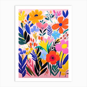 Radiant Blossoms; Matisse Style Whimsical Ensemble Art Print