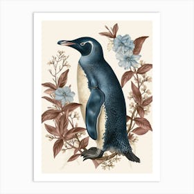 Adlie Penguin Paradise Harbor Vintage Botanical Painting 2 Art Print