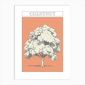 Chestnut Tree Minimalistic Drawing 3 Poster Art Print