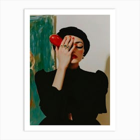 Woman Holding A Tomato Art Print