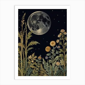 Landscape Moon In Forest Style William Morris 3 Art Print