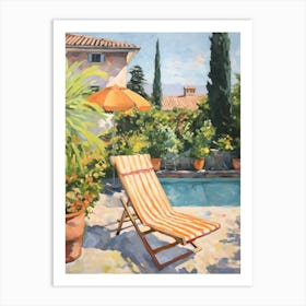 Sun Lounger By The Pool In Bologna Italy Art Print