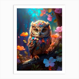 Colorful Owl Art Print