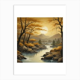 Autumn Landscape Painting Art Print