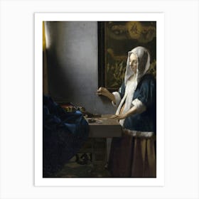 Johannes Vermeer Woman Holding A Balance Art Print