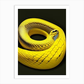 Yellow Rat Snake Vibrant Art Print