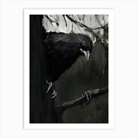 Dark Gothic Raven Art Print