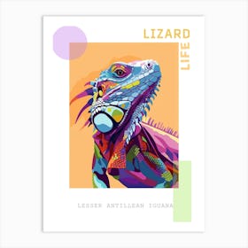 Lesser Antillean Iguana Abstract Modern Illustration 1 Poster Art Print