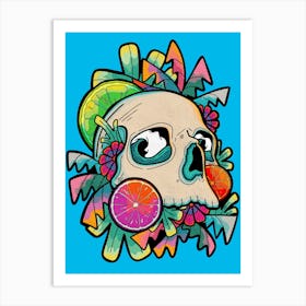 Summer Fruit Skull Art Print