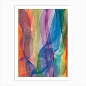 Rainbow Wavy Lines Art Print