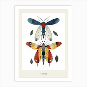 Colourful Insect Illustration Firefly 7 Poster Art Print