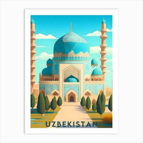 Uzbekistan Retro Travel Art Print