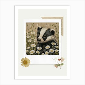 Scrapbook Baby Badger Fairycore Painting 2 Art Print