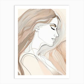 Woman With Long Hair 6 Art Print