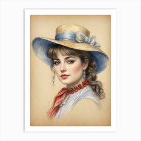 Victorian Woman In Hat Art Print