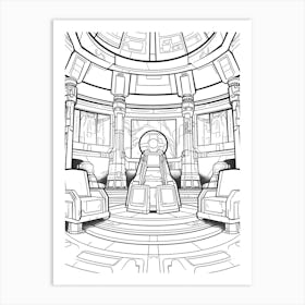 The Jedi Temple (Star Wars) Fantasy Inspired Line Art 4 Art Print