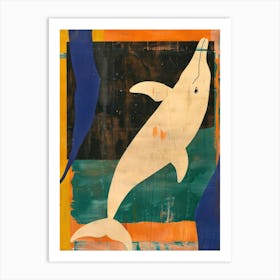 Dolphin 3 Cut Out Collage Art Print