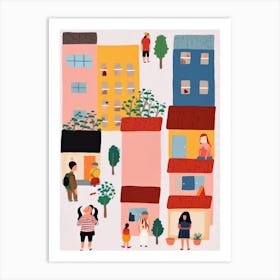 Tokyo Scene, Tiny People And Illustration 2 Art Print