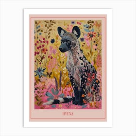 Floral Animal Painting Hyena 2 Poster Art Print