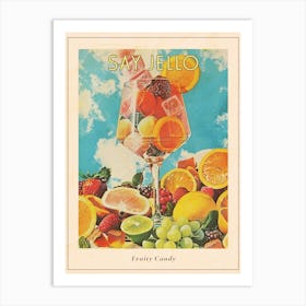 Fruity Jelly Candy Retro Collage 3 Poster Art Print