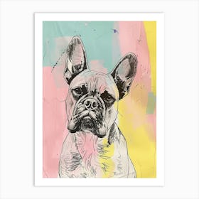 French Bulldog Pastel Illustration 2 Art Print