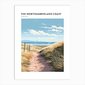 The Northumberland Coast Path England 1 Hiking Trail Landscape Poster Art Print