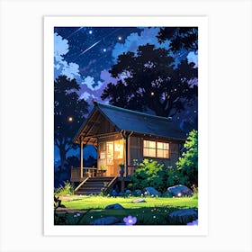 Night Sky Anime aesthetic 42 Art Print