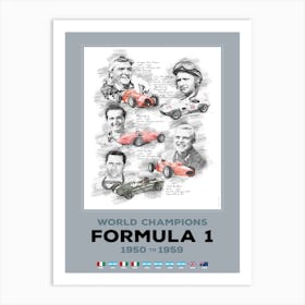 World Champions 1950 - 1959 Art Print