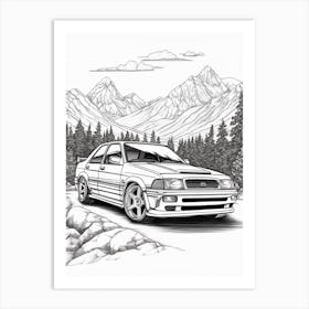 Subaru Impreza Wrx Sti Tropical Drawing 2 Art Print