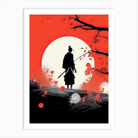 Courageous Samurai Stance Art Print