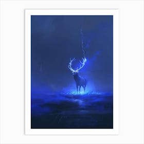 Lightning Deer Art Print