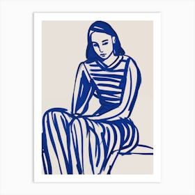 Woman Sitting On A Bench Art Print