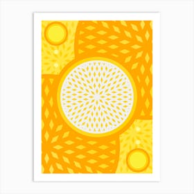 Geometric Abstract Glyph in Happy Yellow and Orange n.0100 Art Print