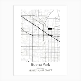 Buena Park,United States Minimalist Map Art Print