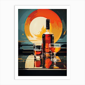 Whiskey, Mid century Art Print