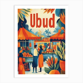 Aihrgdesign A 1970s Inspired Travel Poster For Ubud 3 Art Print