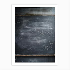 Abstract Communication Captured In A Photo Closeup Of A Grey Slate Smooth Smudged Chalk Surface De 2 1 Art Print