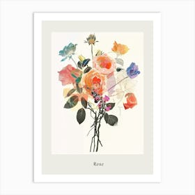 Rose 3 Collage Flower Bouquet Poster Art Print