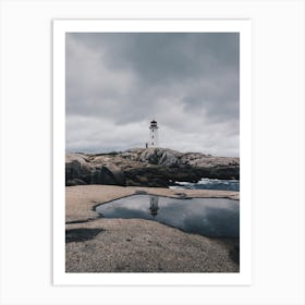 Lighthouse in Peggy's Cove Nova Scotia Canada Art Print