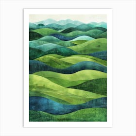 Green Hills Canvas Print 1 Art Print