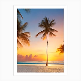 Sunset on a Tropical Beach 3 Art Print