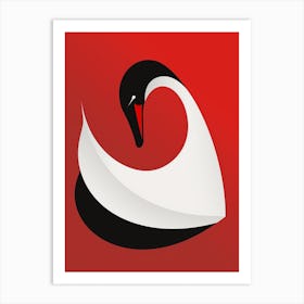 Swan Minimalist Abstract 3 Art Print