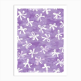 White And Lilac Bows 4 Pattern Art Print