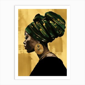 African Woman With Turban 4 Art Print