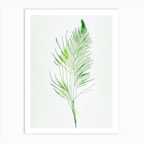Dill Leaf Minimalist Watercolour Art Print