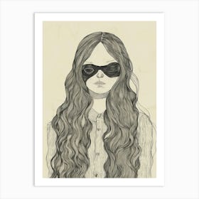 Girl With Sunglasses 15 Art Print