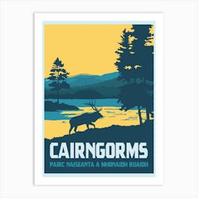 Cairngorms National Park Travel Poster Scottish Highlands Art Print