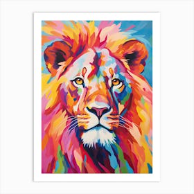 Lion Art Painting Fauvist Style 1 Art Print