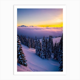 Val D'Isère, France Sunrise Skiing Poster Art Print