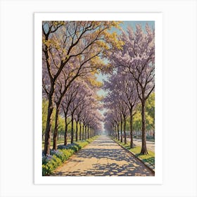 Jacaranda Trees Art Print